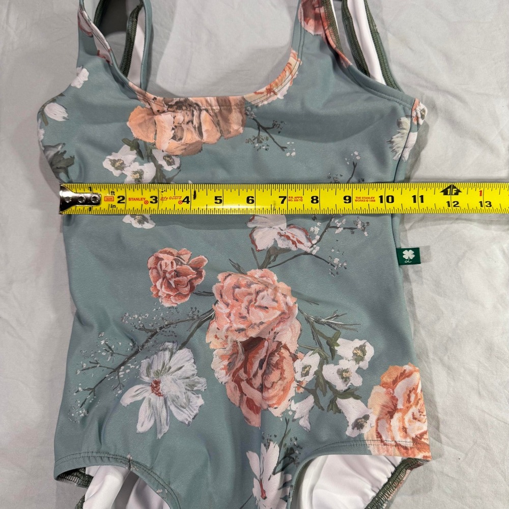 Luckyleo Dancewear Blue Antoinette Crescent Floral Leotard Scoop Neck XS‎ - Picture 6 of 8